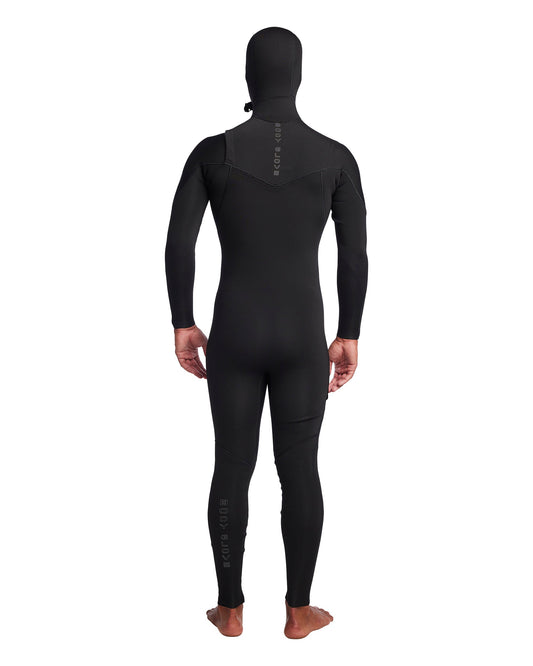 Men's Gold Cell Hooded Chest Zip 5/4/3mm Fullsuit - Black