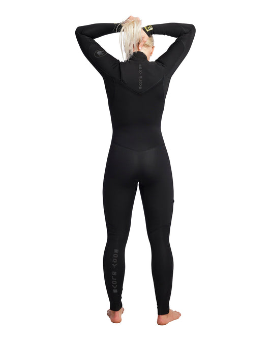 Women's Gold Cell 4/3mm Chest Zip Fullsuit - Black