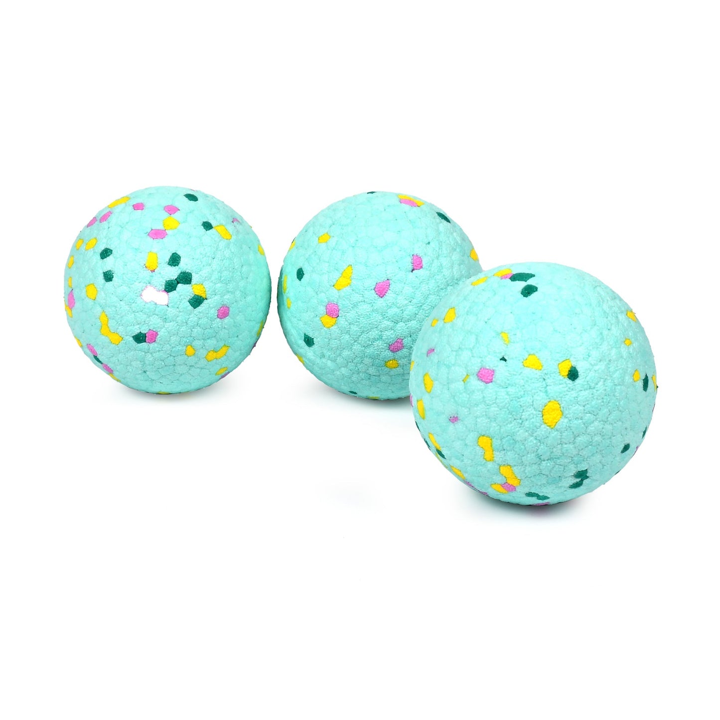 Tough Ball 3 Pack Large  - Teal Confetti