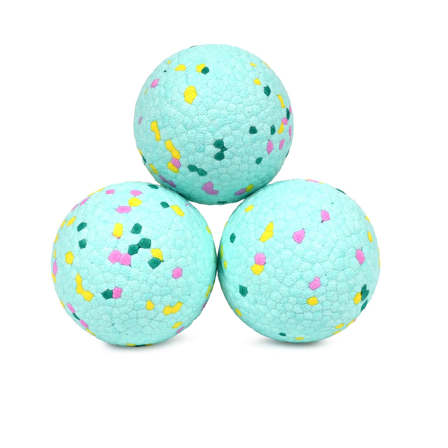 Tough Ball 3 Pack Large  - Teal Confetti