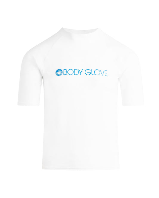 Men's Basic Short-Arm Lycra Rash Guard - White