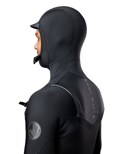 Men's Gold Cell Hooded Chest Zip 5/4/3mm Fullsuit - Black