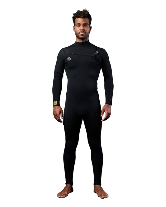 Men's Gold Cell 4/3mm Slant Zip Fullsuit - Black