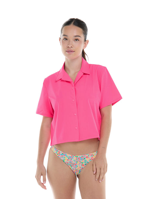 Lalancha Short Sleeve Surf Shirt - Bubble Gum