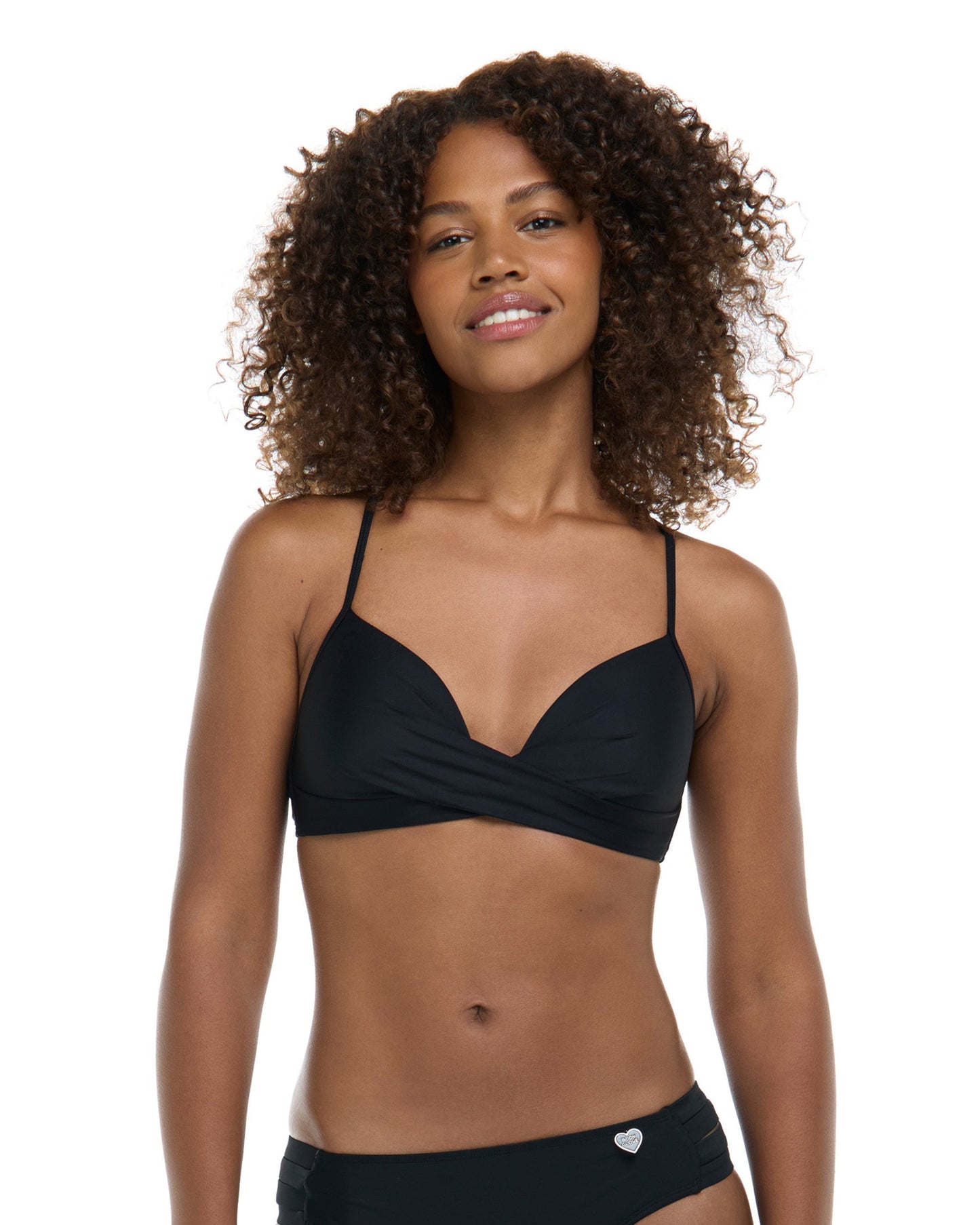 Smoothies Kerry Fixed Triangle Bikini Top - Black