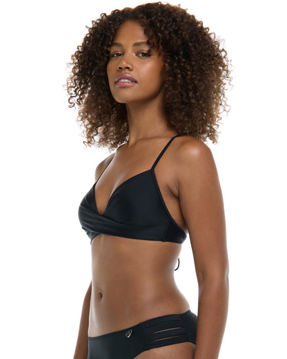 Smoothies Kerry Fixed Triangle Bikini Top - Black