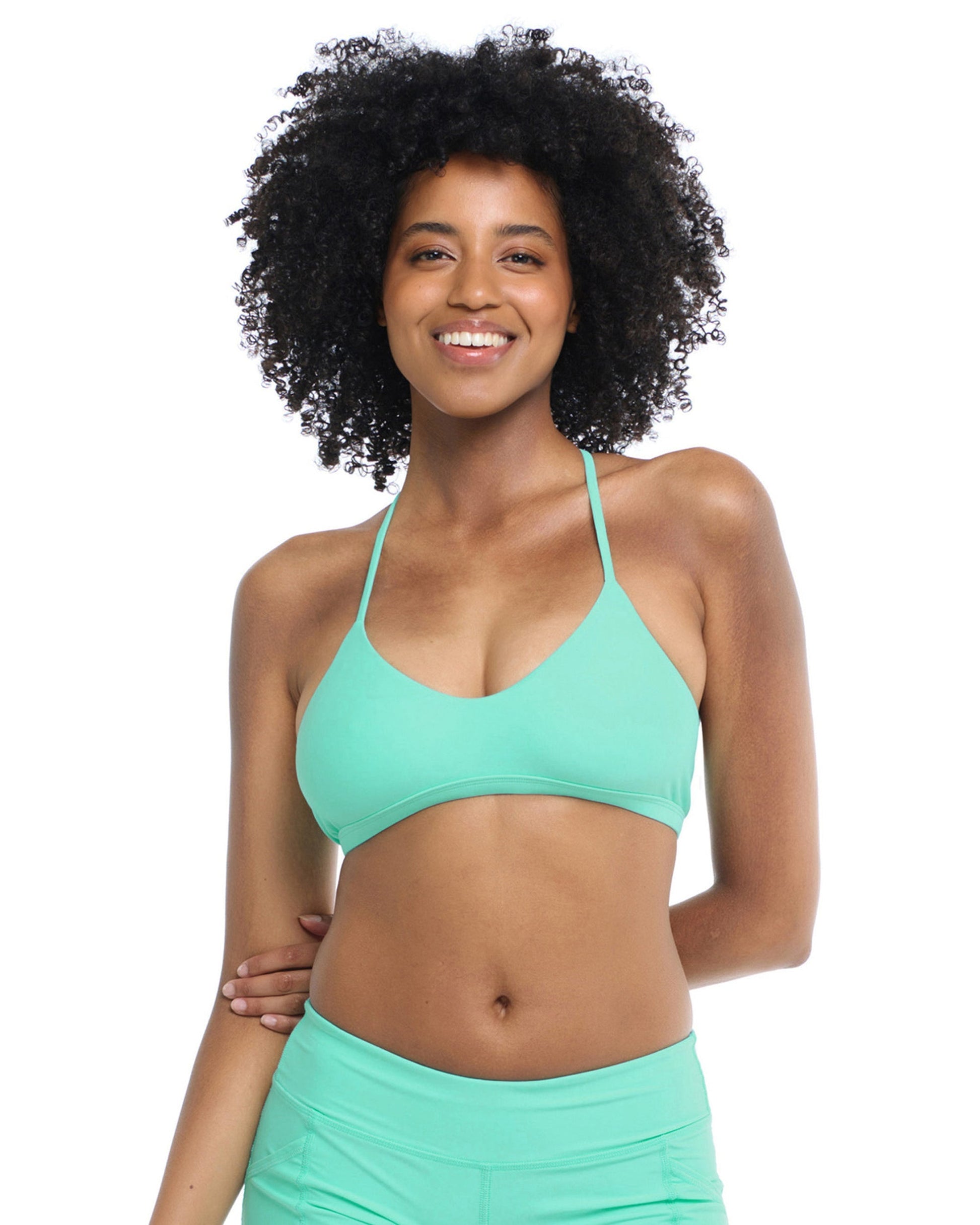 Smoothies Ruth Fixed Triangle Swim Top - Sea Mist