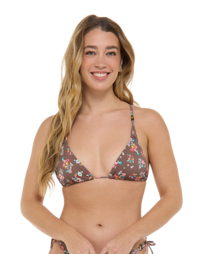 Belle Ashlyn Triangle Slider Bikini Top - Latte