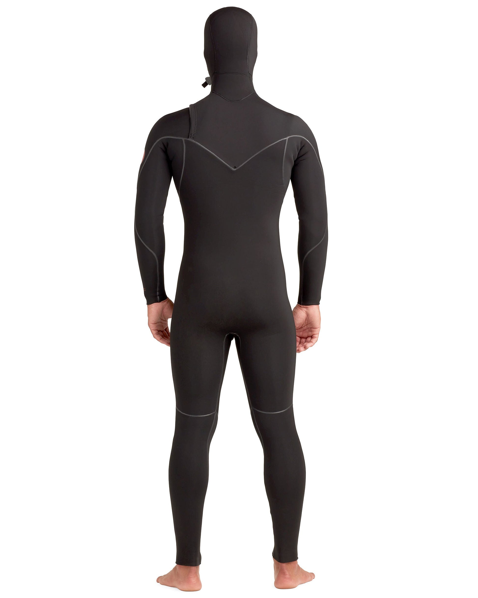 Red Cell 4/3mm Men's Chest-Zip Hooded Fullsuit - Black
