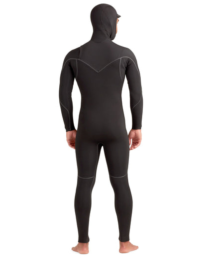 Red Cell 5/4/3mm Men's Chest-Zip Hooded Fullsuit - Black