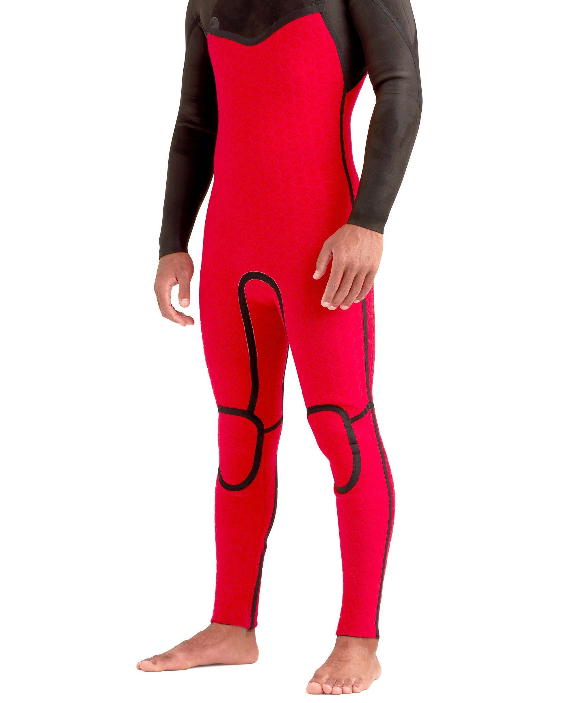 Red Cell 5/4/3mm Men's Chest-Zip Hooded Fullsuit - Black