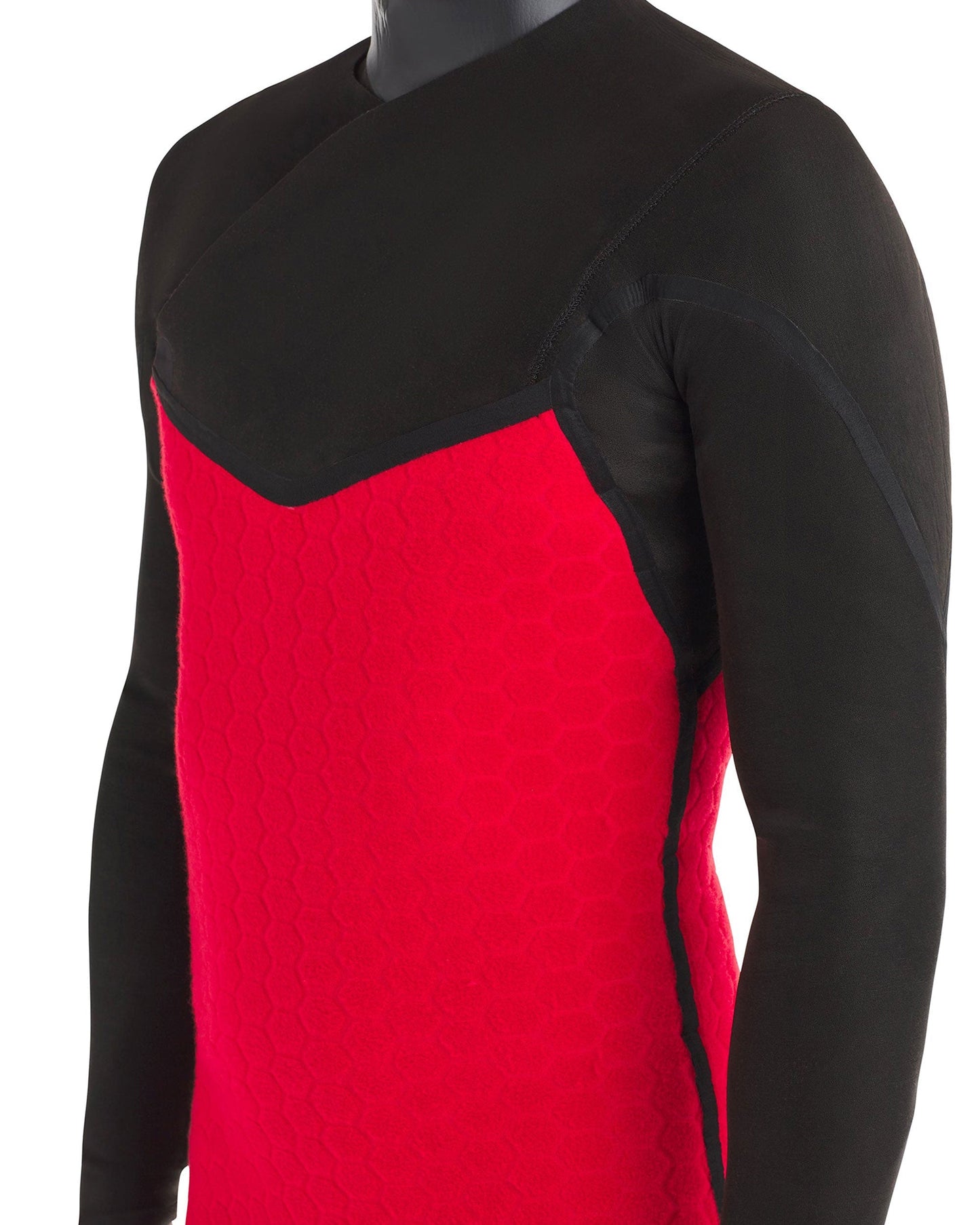 Red Cell 4/3mm Men's Chest-Zip Fullsuit - Black